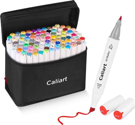 Caliart markers - Caliart Dual-Tip Art Markers are perfect for artists of all levels! These markers provide unparalleled versatility and control with both a brush and fine tip. The odorless, water-based inks are quick-drying and easy to clean. The cylindrical box has a cute pink floral design, perfect as gifts for International Women's Day, Mother's Day, and ...